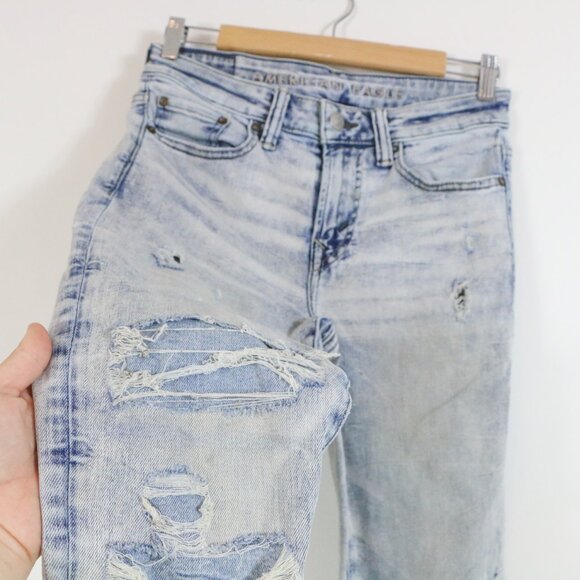 *American Eagle Outfitters Airflex360 Stone Wash Faux Ripped Skinny Jeans - Picture 4 of 6